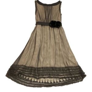 Anthropologie Moulinette Soeurs Tulle Overlay Midi Dress Rosecore Rosette Party